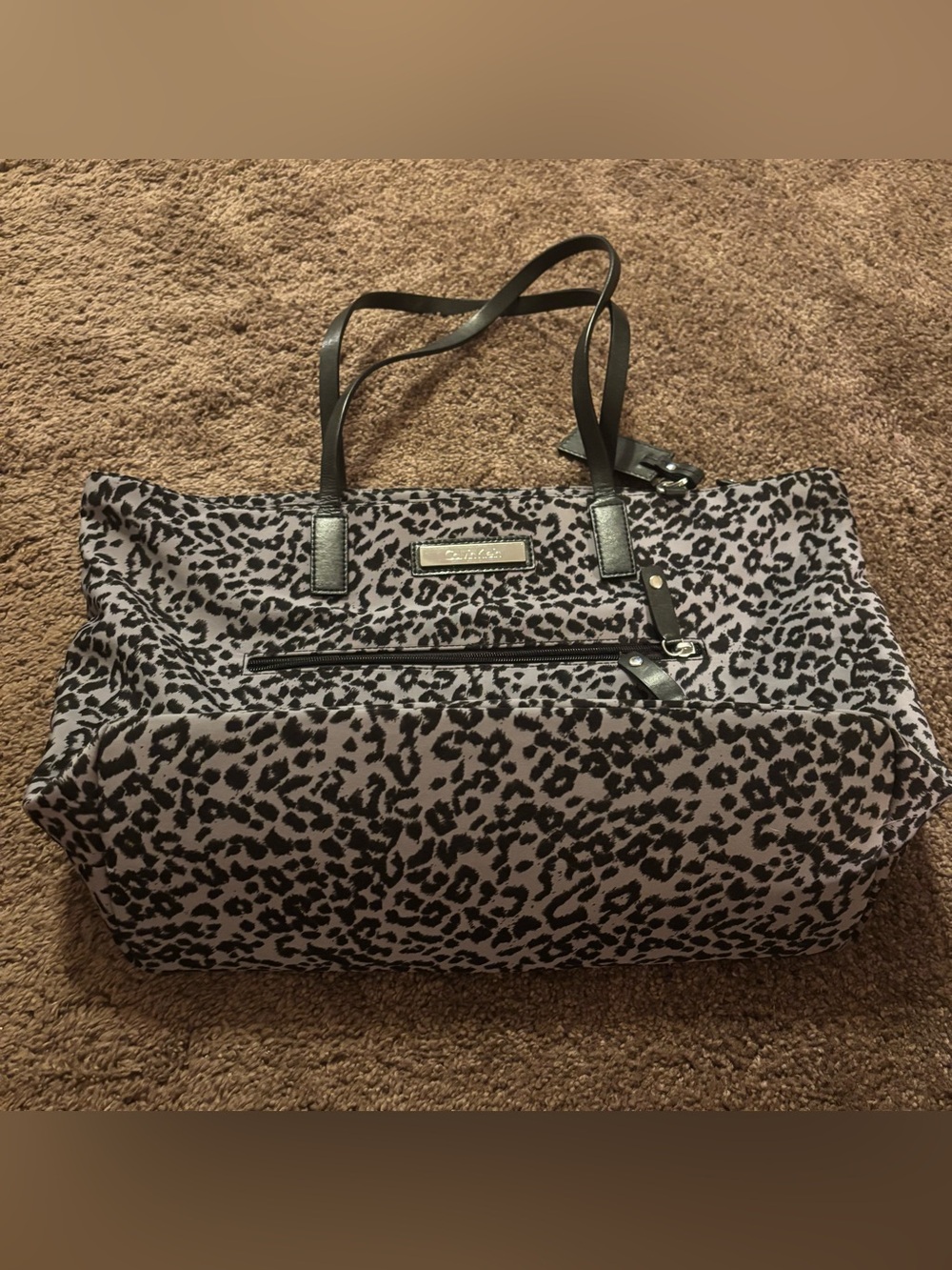 Calvin Klein Leopard Print Organizational Travel Tote Bag